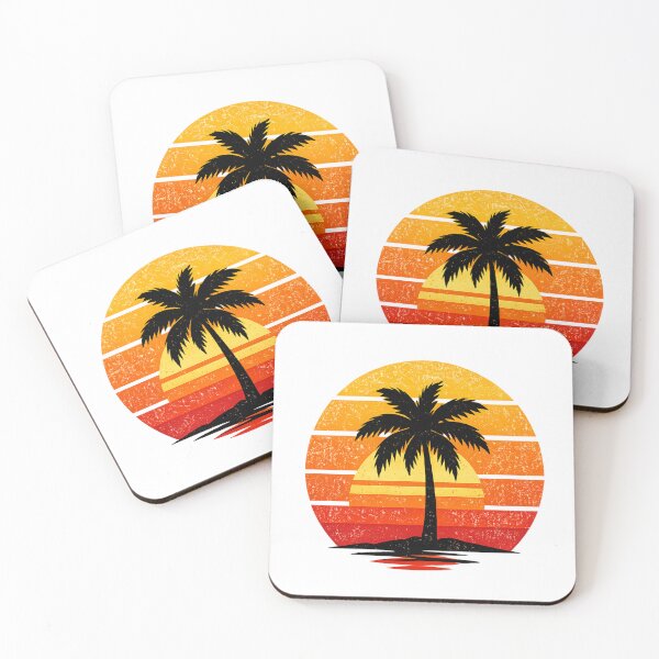 Item preview, Retro Sunset Palm Tree Silhouette – Vintage 80s Tropical Beach Aesthetic Design designed and sold by ArtWaveStudio8.
