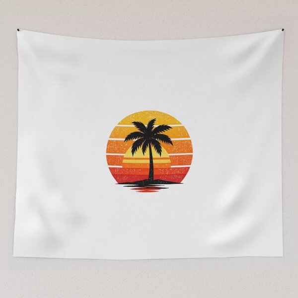 Item preview, Retro Sunset Palm Tree Silhouette – Vintage 80s Tropical Beach Aesthetic Design designed and sold by ArtWaveStudio8.
