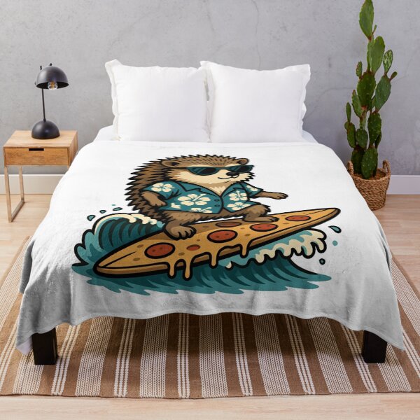 Item preview, Cool Surfing Hedgehog on Pizza Slice Surfboard designed and sold by k3rstman1.