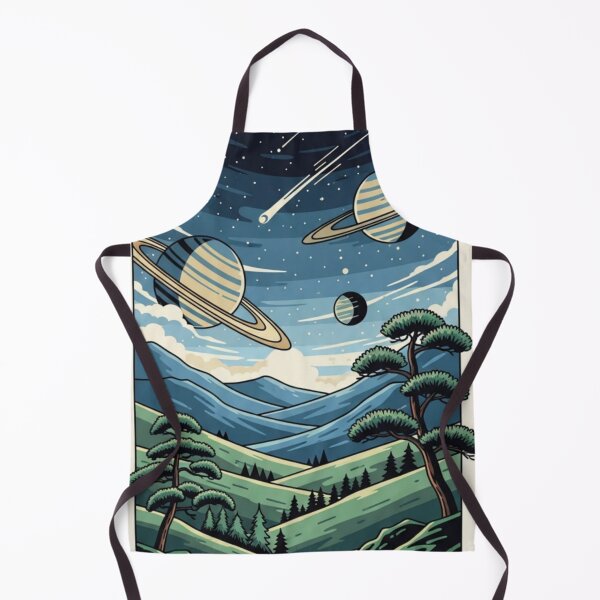 Item preview, Retro Cosmic Valley Under Ringed Planets designed and sold by Dzblack.