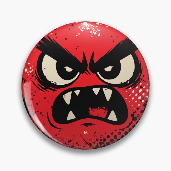 Item preview, A tiny but angry monster with expressive brows and grunge textures. The contrast between cute shape and aggressive emotion creates a fun graphic. designed and sold by Dejbar.