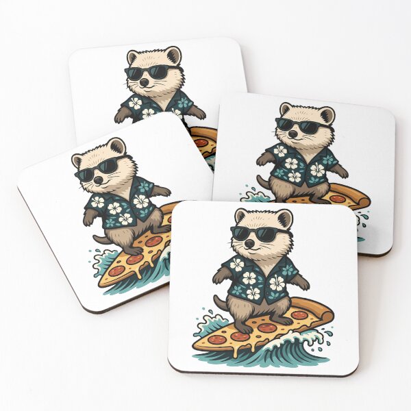Item preview, Tropical Quokka Surfing Pizza Slice Retro Style designed and sold by k3rstman1.