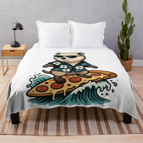 Item preview, Tropical Quokka Surfing Pizza Slice Retro Style designed and sold by k3rstman1.