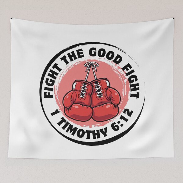 Item preview, Fight the Good Fight – 1 Timothy 6:12 Christian Faith Warrior Design designed and sold by MoriaStore.