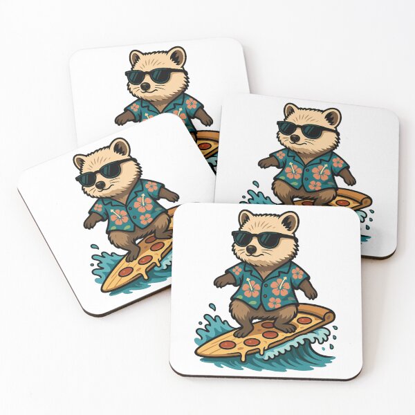 Item preview, Funny Quokka Surfing on Pepperoni Pizza Slice designed and sold by k3rstman1.
