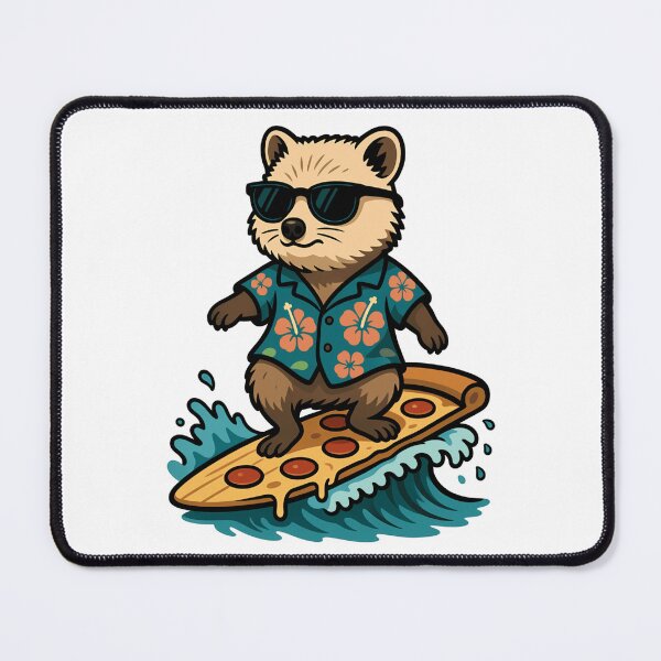 Item preview, Funny Quokka Surfing on Pepperoni Pizza Slice designed and sold by k3rstman1.