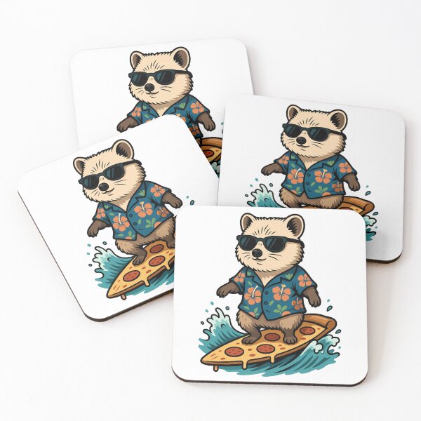 Item preview, Surfing Quokka on Pepperoni Pizza Slice designed and sold by k3rstman1.