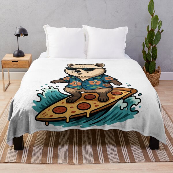 Item preview, Surfing Quokka on Pepperoni Pizza Slice designed and sold by k3rstman1.