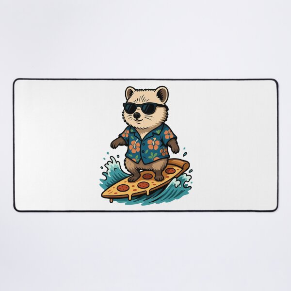 Item preview, Surfing Quokka on Pepperoni Pizza Slice designed and sold by k3rstman1.