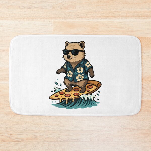 Item preview, Funny Quokka Surfing Pizza Slice Tropical Vibes designed and sold by k3rstman1.