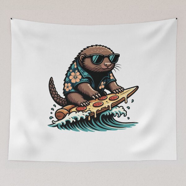 Item preview, Cool Surfing Groundhog Pizza Slice Hawaiian Shirt designed and sold by k3rstman1.