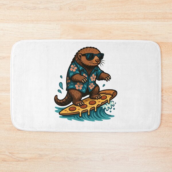 Item preview, Cool Groundhog Surfing on Pepperoni Pizza Slice designed and sold by k3rstman1.