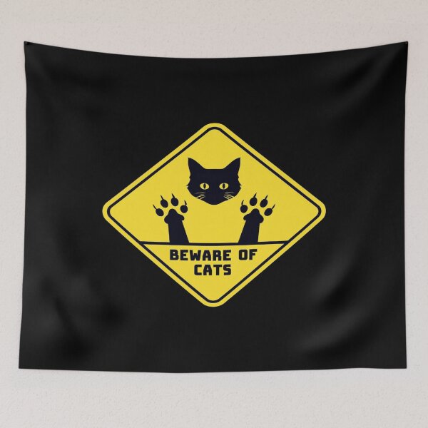 Item preview, Funny Beware of Cats Warning Sign – Bold Humorous Cat Lover Wall Art for Home or Office designed and sold by Bright Nest Studio.