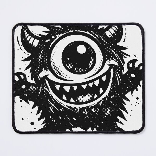 Item preview, A tiny but angry monster with expressive brows and grunge textures. The contrast between cute shape and aggressive emotion creates a fun graphic designed and sold by Dejbar.