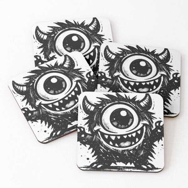Item preview, A tiny but angry monster with expressive brows and grunge textures. The contrast between cute shape and aggressive emotion creates a fun graphic designed and sold by Dejbar.