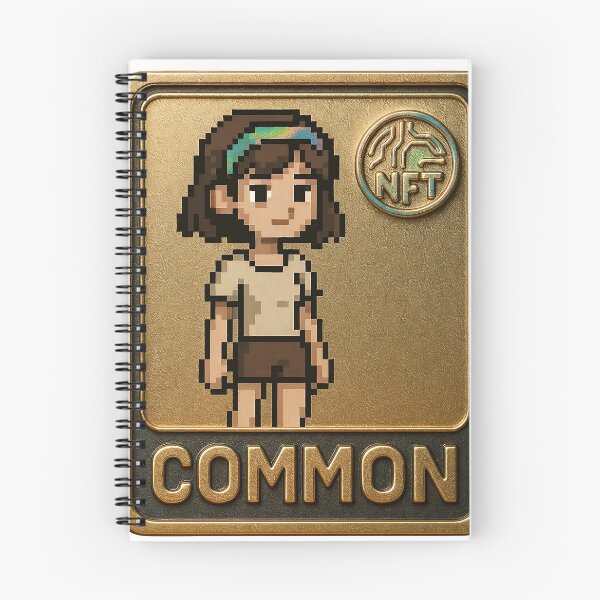 Item preview, A pixelated girl on a gold NFT card on transparent background designed and sold by Creative88Art.