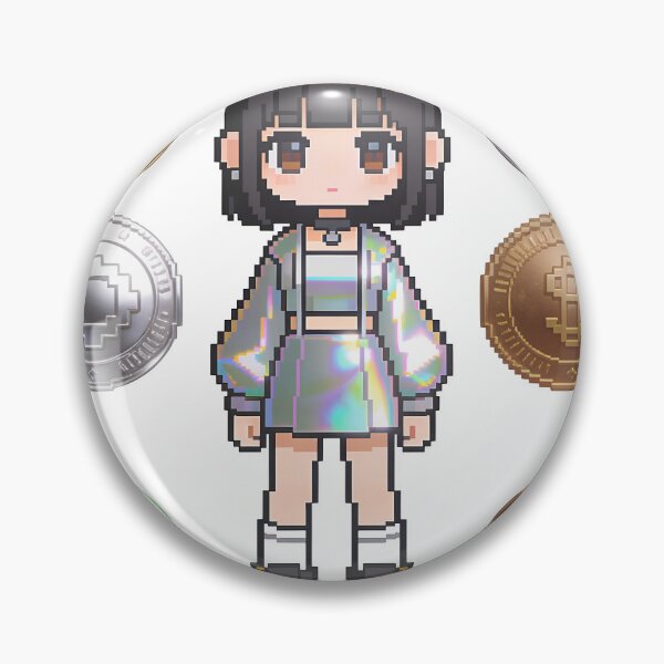 Item preview, A cartoon girl surrounded by colorful cryptocurrency coins on transparent background designed and sold by Creative88Art.