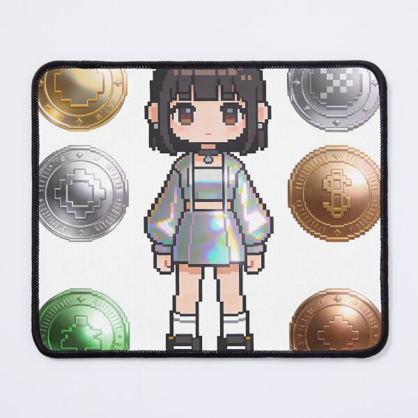 Item preview, A cartoon girl surrounded by colorful cryptocurrency coins on transparent background designed and sold by Creative88Art.