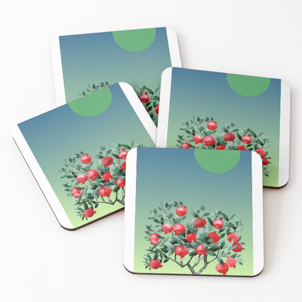Item preview, Pomegranate Tree Botanical Print — Green Moon Watercolour Poster designed and sold by PetaleetPalette.