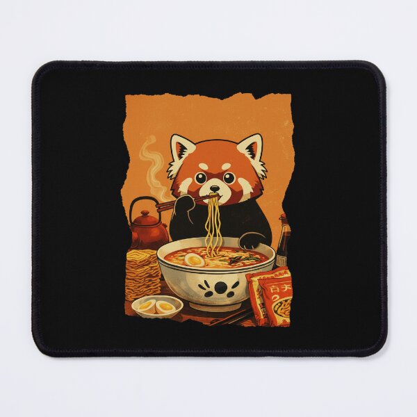 Item preview, Red Panda Eating Ramen Cute Noodle Lover designed and sold by JEFDodsonArt.