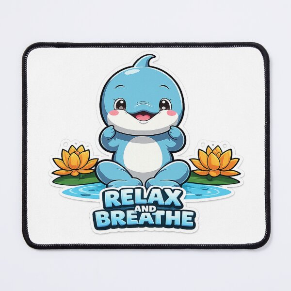 Item preview, Cute Zen Dolphin Meditation Cartoon designed and sold by AleksKos.