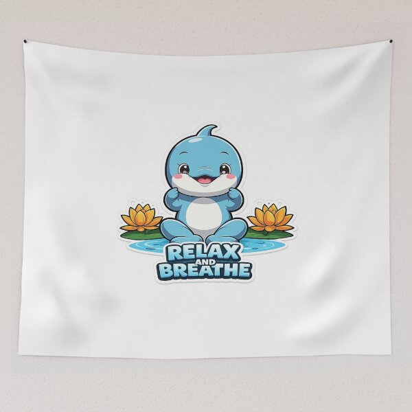 Item preview, Cute Zen Dolphin Meditation Cartoon designed and sold by AleksKos.