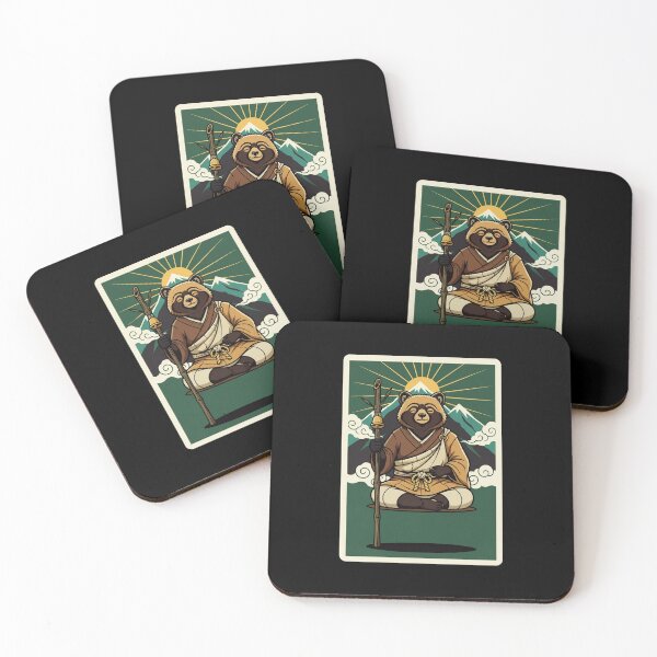 Item preview, Zen Bear Monk Japanese Mountain Meditation Illustration designed and sold by JordynLadukeg65.