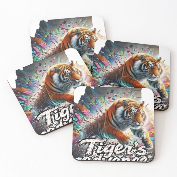 Item preview, Tiger Breaking Through Wall – Powerful Dynamic Animal Artwork designed and sold by Sweet Dreams & Fantasia.