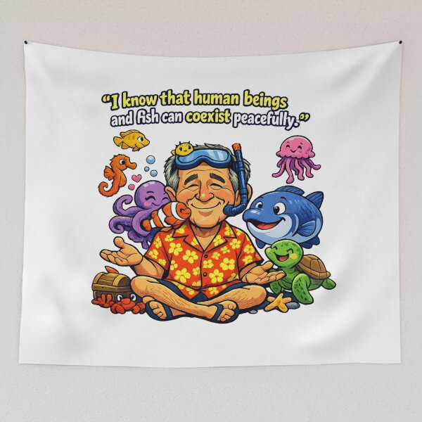 Item preview, Human beings and fish can coexist peacefully quote designed and sold by UNK-Fatigues.