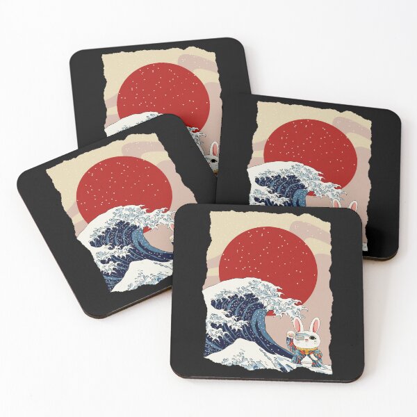 Item preview, Samurai Rabbit Great Wave Japanese Style Illustration designed and sold by JEFDodsonArt.