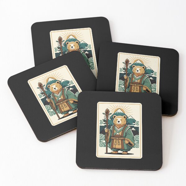 Item preview, Mountain Monk Bear Japanese Style Nature Illustration designed and sold by JordynLadukeg65.