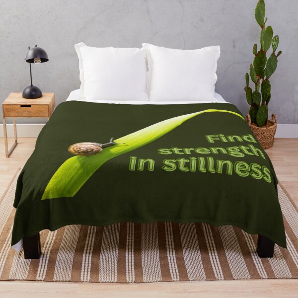 Item preview, Strength in silence - mindfulness with snail on a blade of grass designed and sold by Katja LebenFreude.