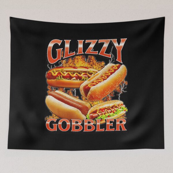 Item preview, Glizzy Gobbler Funny Hot Dog Meme Illustration designed and sold by tadmercado.