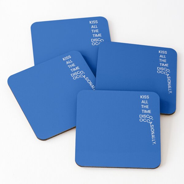 Item preview, Harry styles Kiss all the time disco occasionally text on right own blue background  designed and sold by RAllan1.