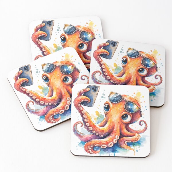 Item preview, Octopus Doing Selfie  designed and sold by LoopyPop.