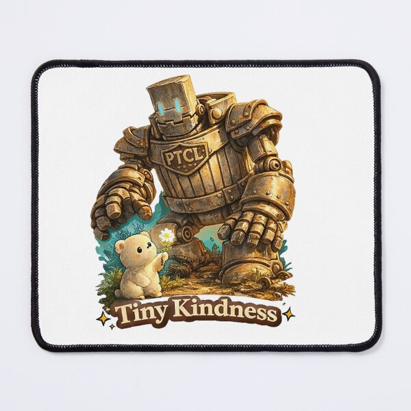 Item preview, Tiny Kindness – Cute Robot and Little Bear Illustration designed and sold by bubuandfriends.
