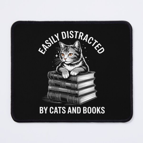 Item preview, Easily Distracted by Cats and Books Book Reading Lovers designed and sold by IdunayaStore.