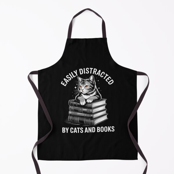 Item preview, Easily Distracted by Cats and Books Book Reading Lovers designed and sold by IdunayaStore.