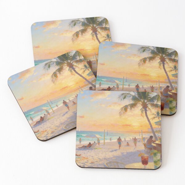 Item preview, Vibrant Beach Day Artwork, People Playing, Drinking & Sunbathing in Impressionism Style designed and sold by BlareBlare.