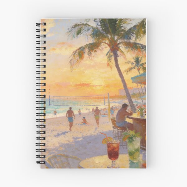 Item preview, Vibrant Beach Day Artwork, People Playing, Drinking & Sunbathing in Impressionism Style designed and sold by BlareBlare.