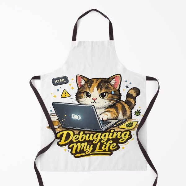 Item preview, Debugging My Life Funny Coding Cat shirt designed and sold by PawTheory.