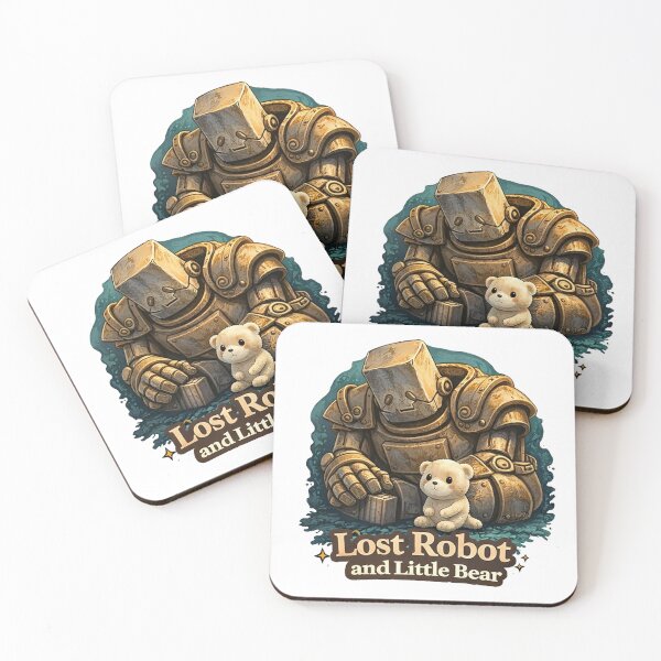 Item preview, Lost Robot and Little Bear – Emotional Fantasy Robot Illustration designed and sold by bubuandfriends.