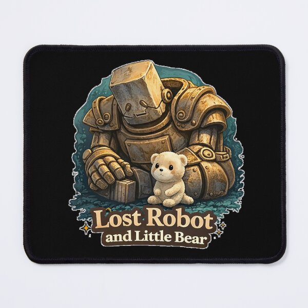 Item preview, Lost Robot and Little Bear – Emotional Fantasy Robot Illustration designed and sold by bubuandfriends.