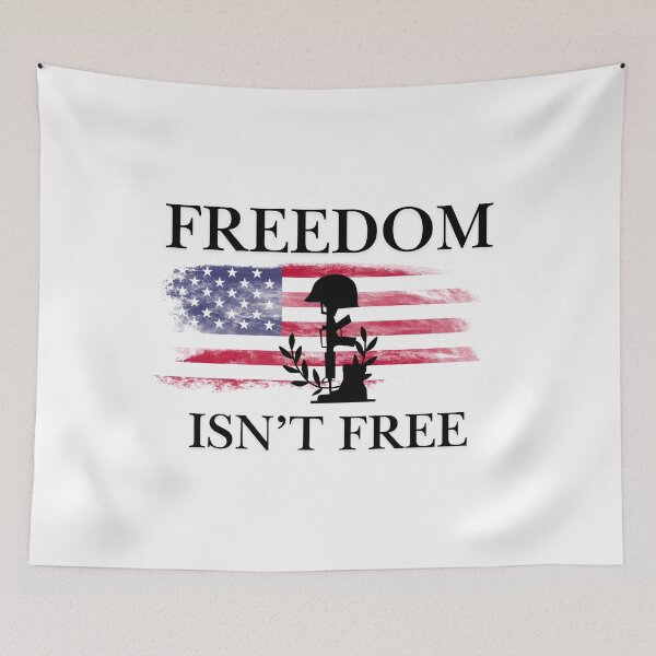 Item preview, Freedom Isn't Free USA Military Memorial Independence Day Flag designed and sold by AussieMomma.