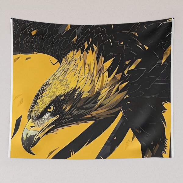 Item preview, Fierce Golden Eagle – Powerful Black and Gold Predator Bird Illustration designed and sold by Dyan4.