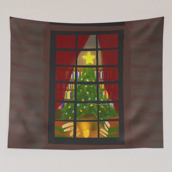 Item preview, Christmas Bookish Window View designed and sold by bookstackdream.