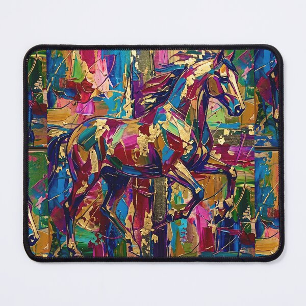 Item preview, Golden Spirit Horse – Abstract Colorful Stallion designed and sold by JuandiArt7.