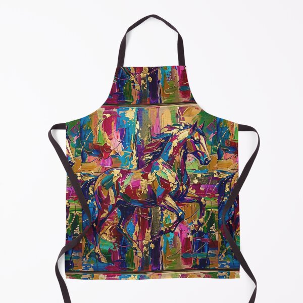 Item preview, Golden Spirit Horse – Abstract Colorful Stallion designed and sold by JuandiArt7.