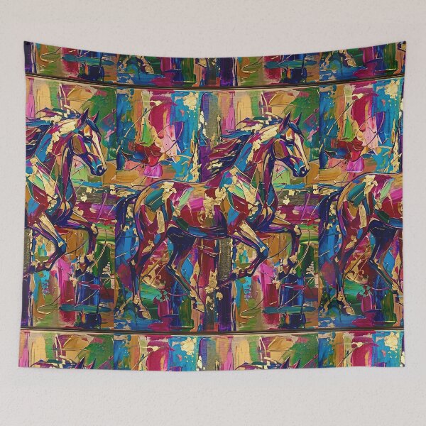 Item preview, Golden Spirit Horse – Abstract Colorful Stallion designed and sold by JuandiArt7.