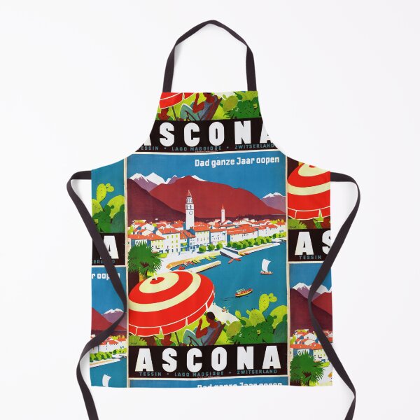 Item preview, Vintage Ascona Travel Poster | Mid-Century Art Print | Ticino Switzerland Wall Decor | Retro Lago Maggiore Tourism | Colorful Scenic designed and sold by artofuniverse.